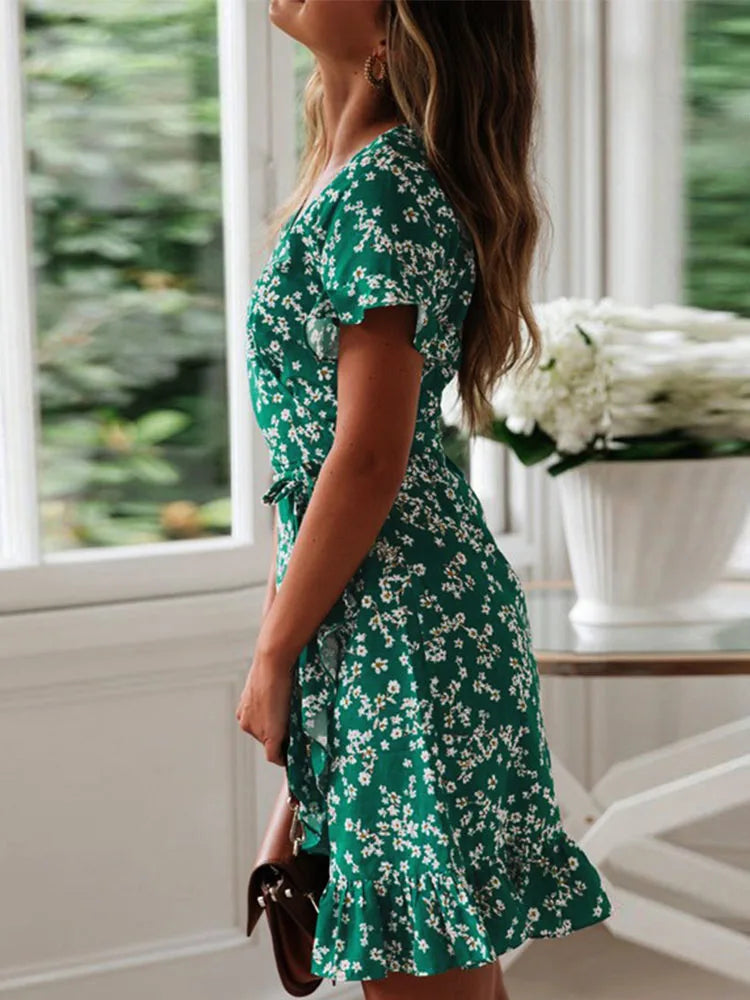 Gianna – Floral Wrap Mini Dress